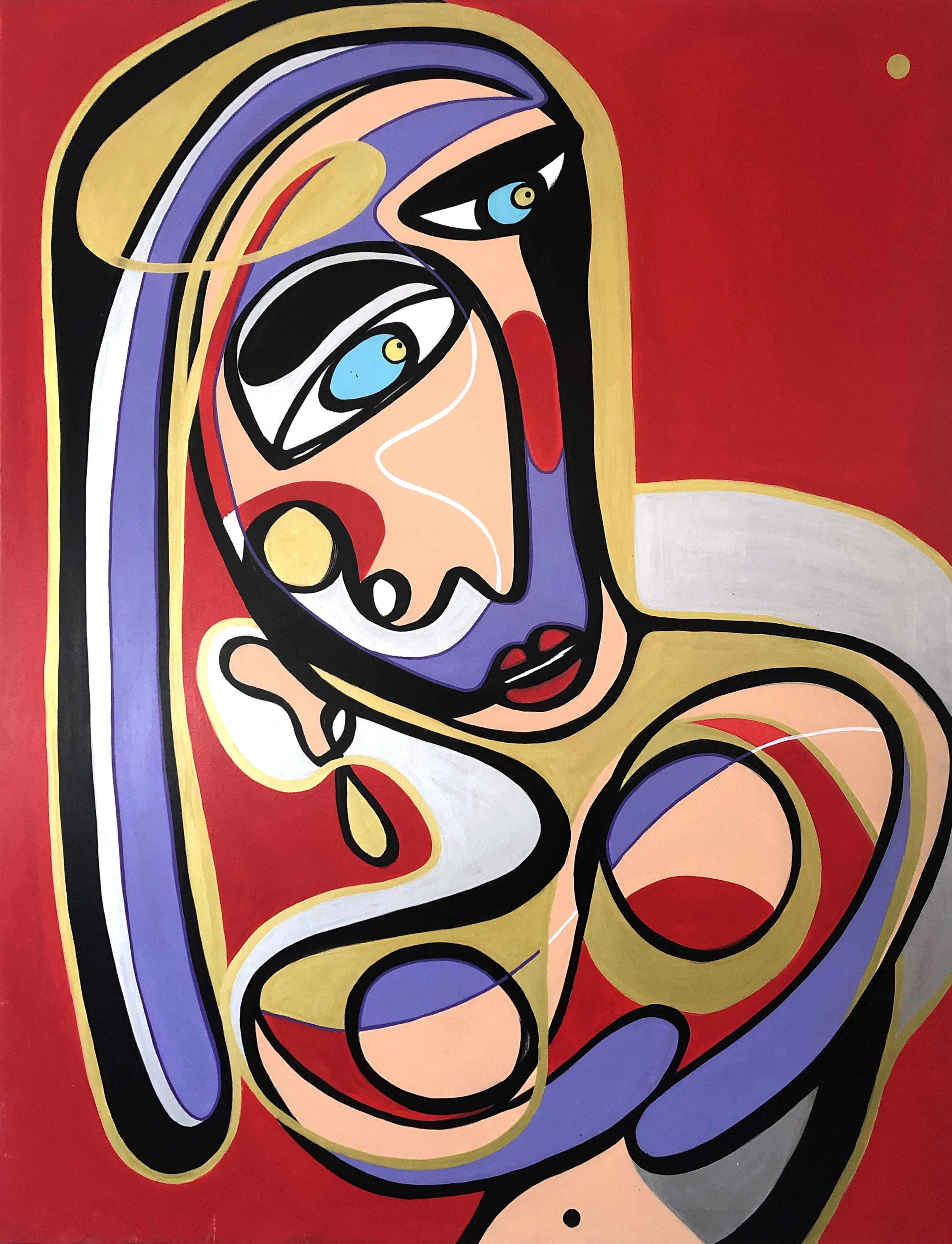 In Flow, original abstract painting by Sarah Main, 2021