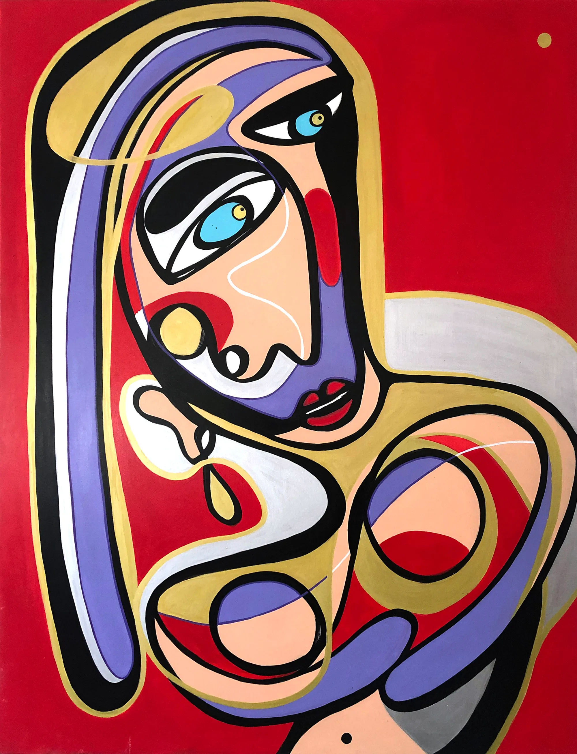 In Flow, original abstract painting by Sarah Main, 2021