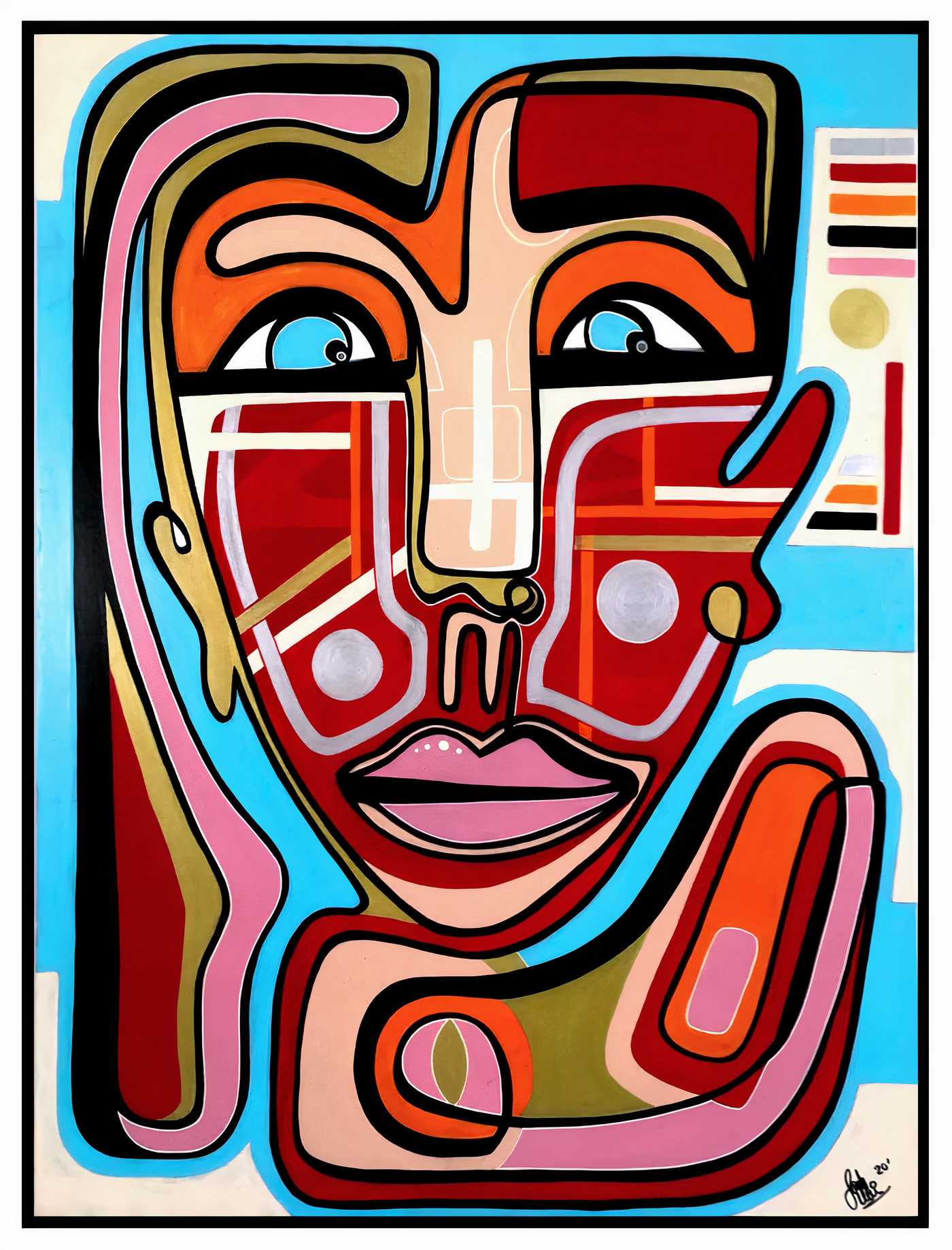 Transhuman, original abstract painting by Sarah Main, 2021