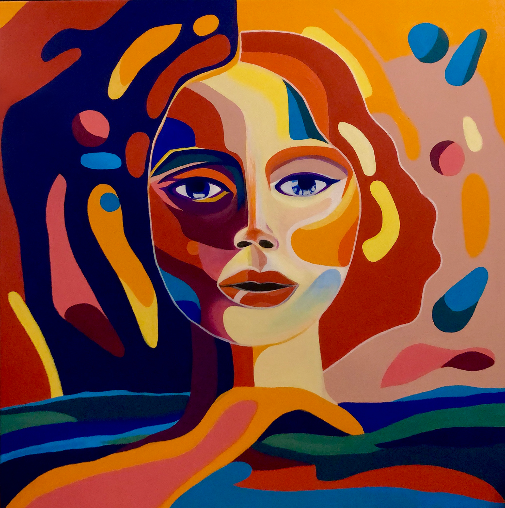 Terry, original abstract painting by Sarah Main, 2023