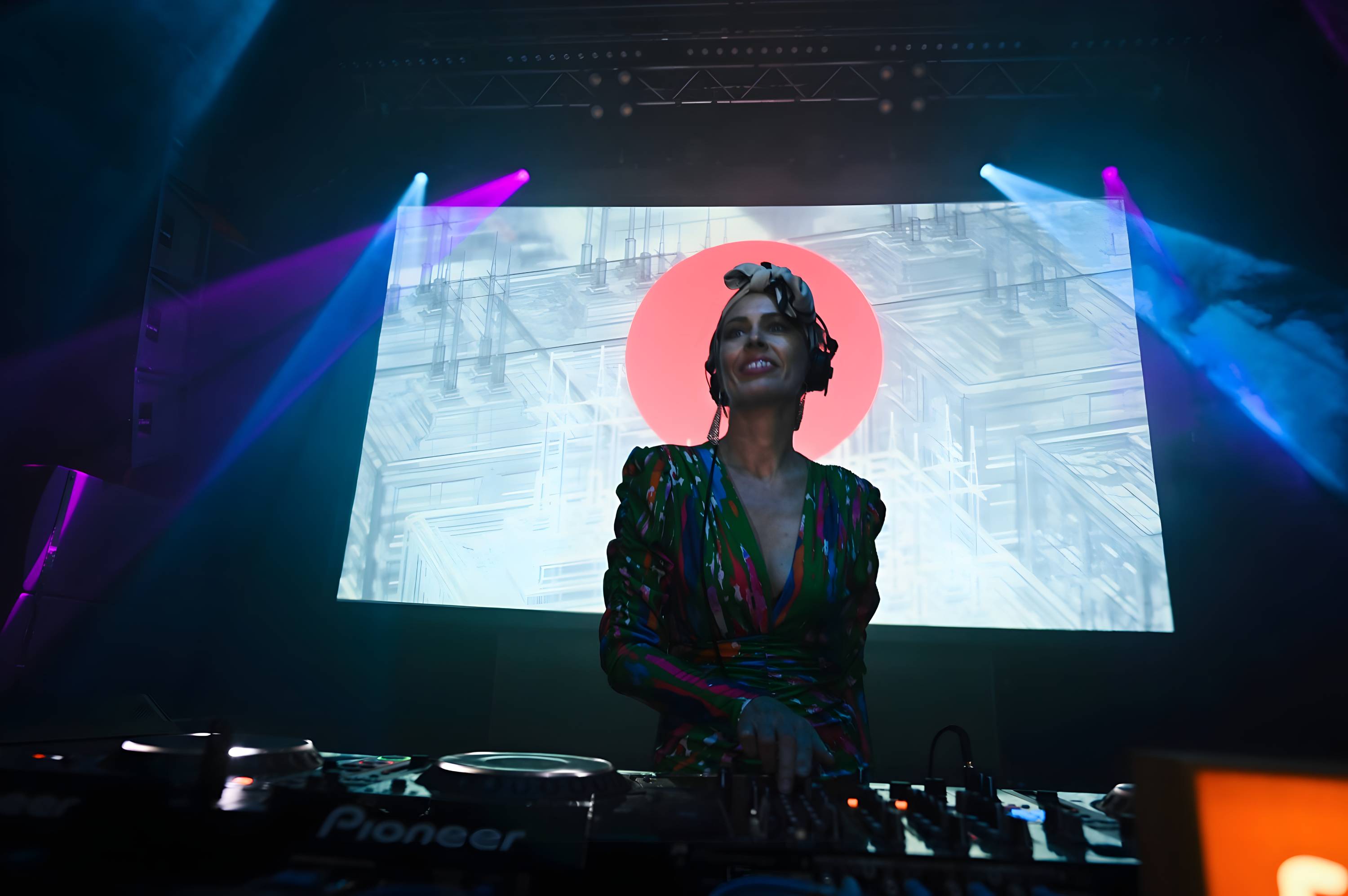 Sarah Main DJing at Future Art Sydney