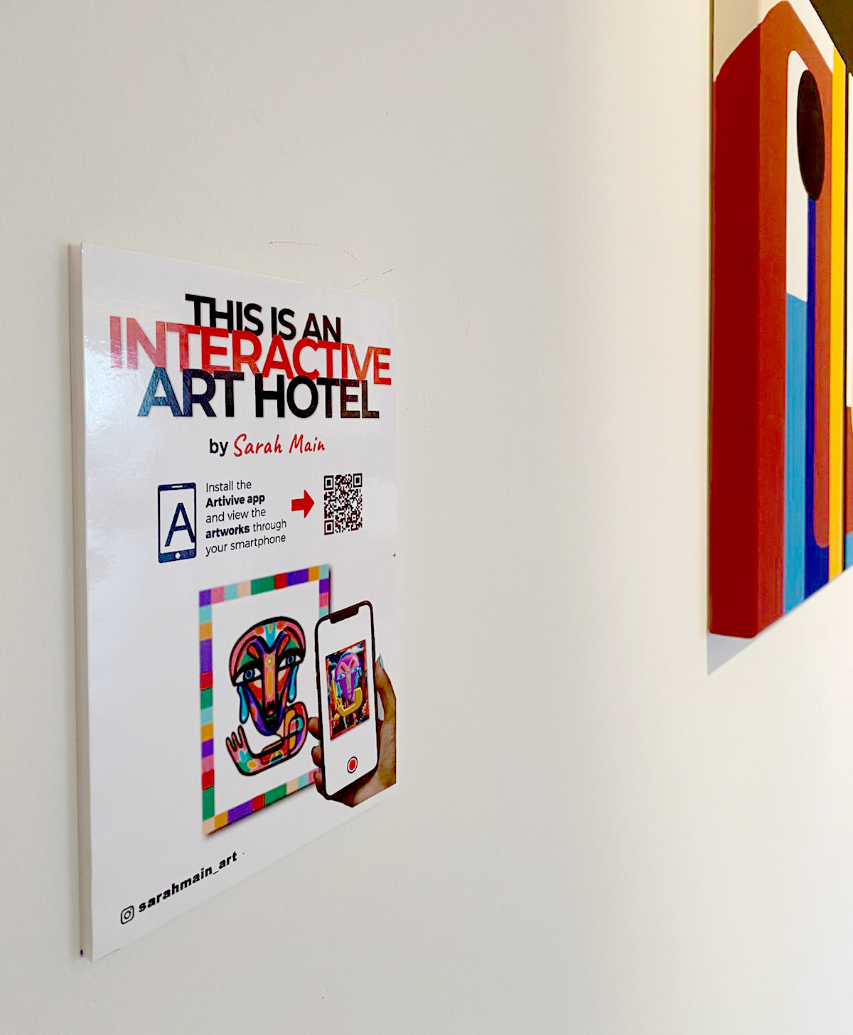 Interactive art in hotel setting